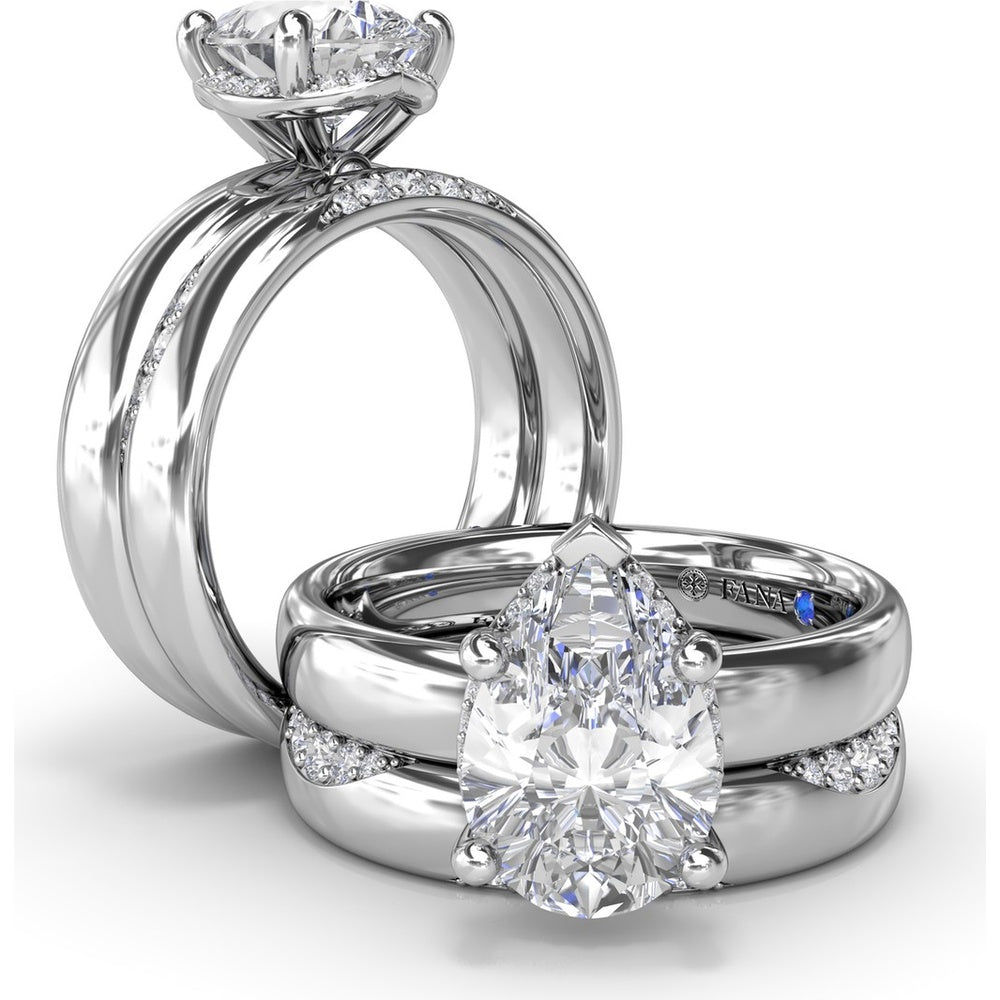 Modern Wide Diamond Band with Pavé Set Round Diamonds by Fana - 0.16 Carat Total Diamond Weight