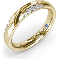 Modern Wide Diamond Band with Pavé Set Round Diamonds by Fana - 0.16 Carat Total Diamond Weight