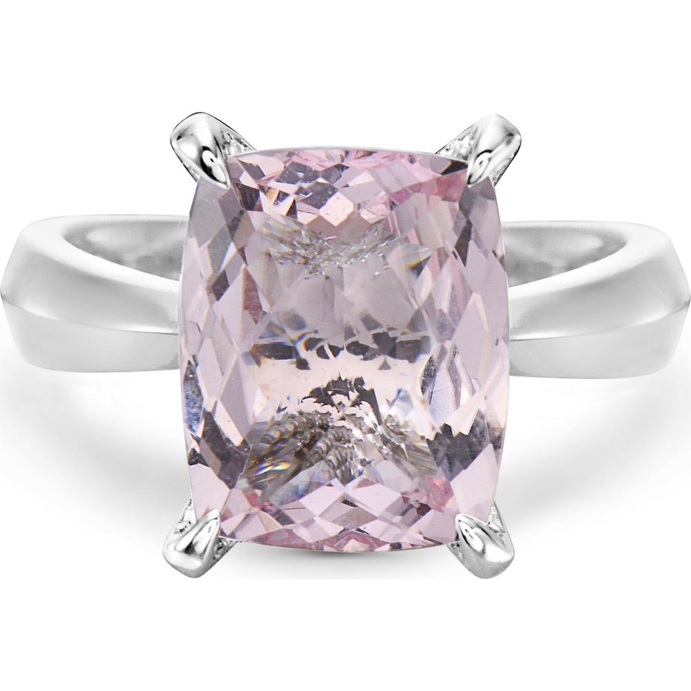 Morganite and Diamond Hidden Diamond Gallery Ring in 18K White Gold by Charles Krypell