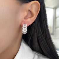 Morganite and Diamond Overlap Hoop Earrings in 18K White Gold by Charles Krypell
