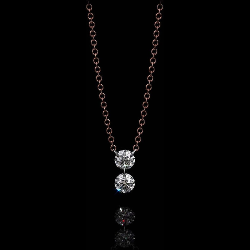 Aresa New York - Morrison No. 2 Necklaces - 18K Rose Gold with 0.40 cts. of Diamonds
