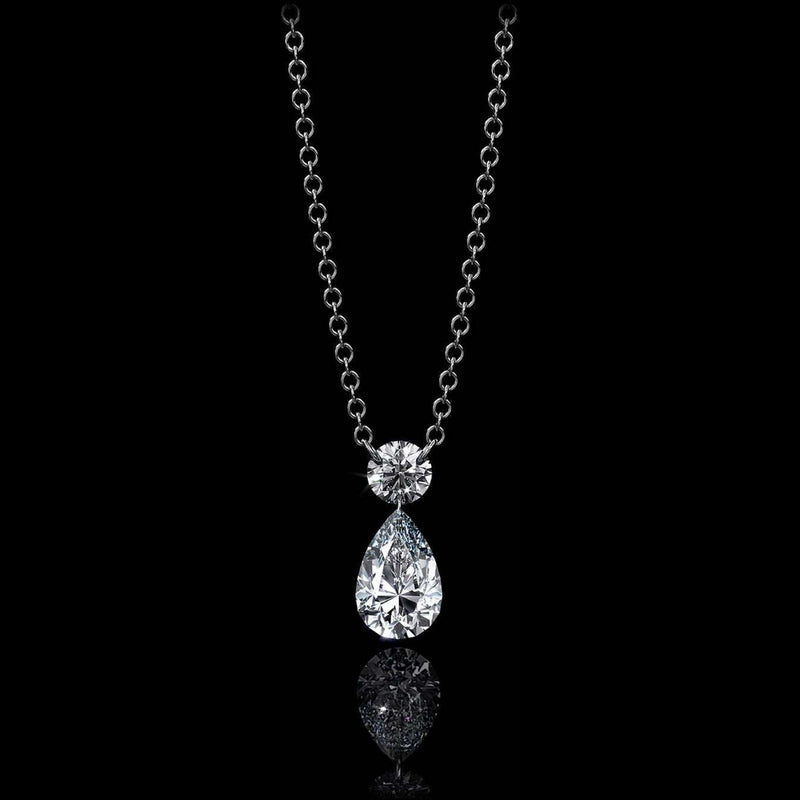 Aresa New York - Morrison No. 2 with Pear Necklaces - 18K White Gold with 0.40 cts. of Diamonds