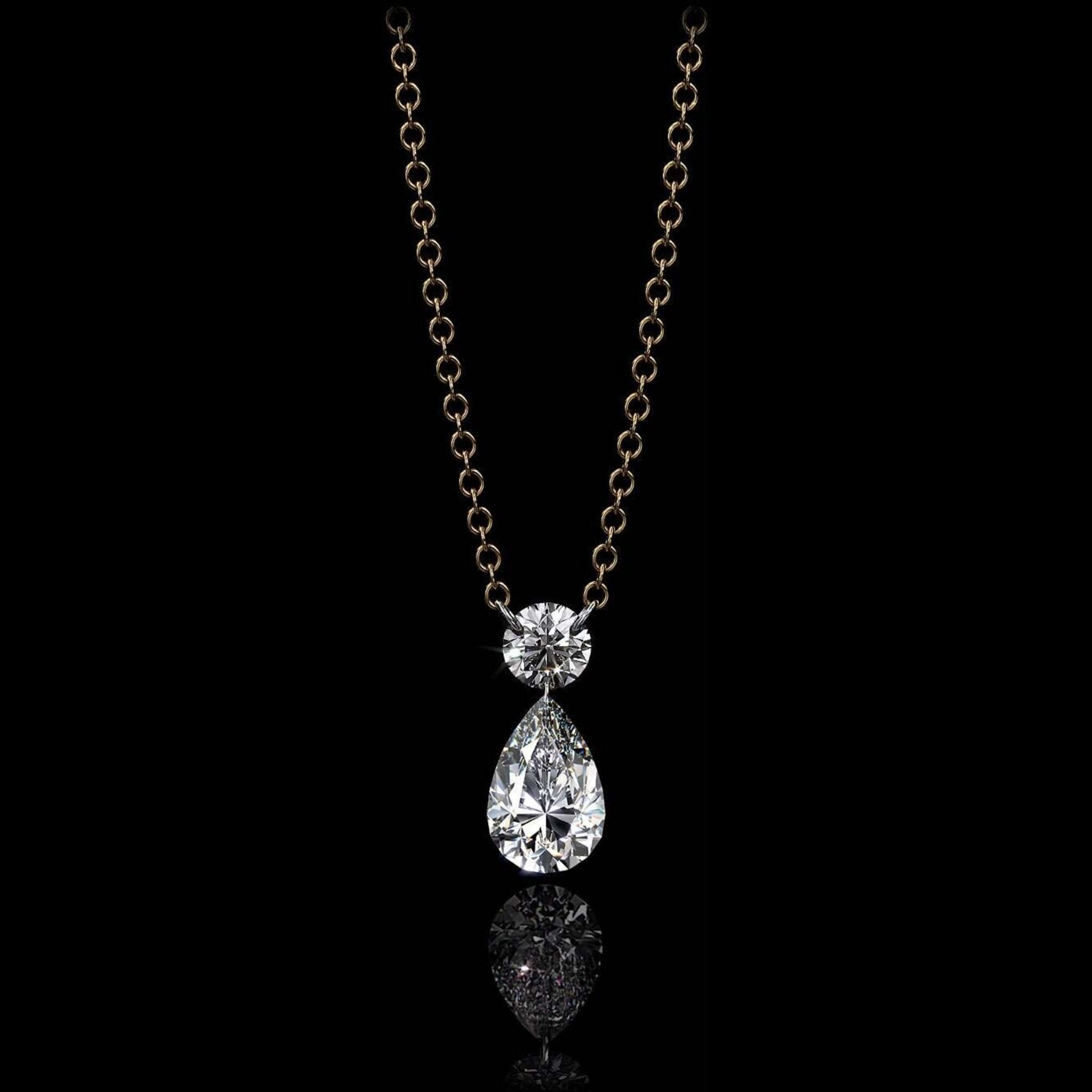 Aresa New York - Morrison No. 2 with Pear Necklaces - 18K Yellow Gold with 0.40 cts. of Diamonds