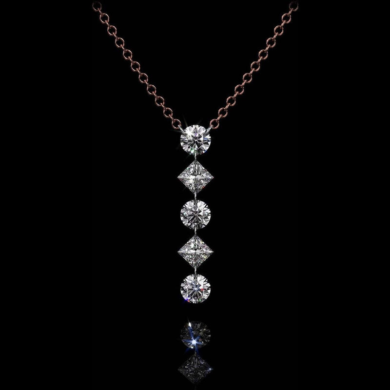 Aresa New York - Morrison No. 5 XO Necklaces - 18K Rose Gold with 1.10 cts. of Diamonds