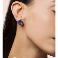 Piranesi - Mosaique Small Flower Earrings in Amethyst - 18K Rose Gold