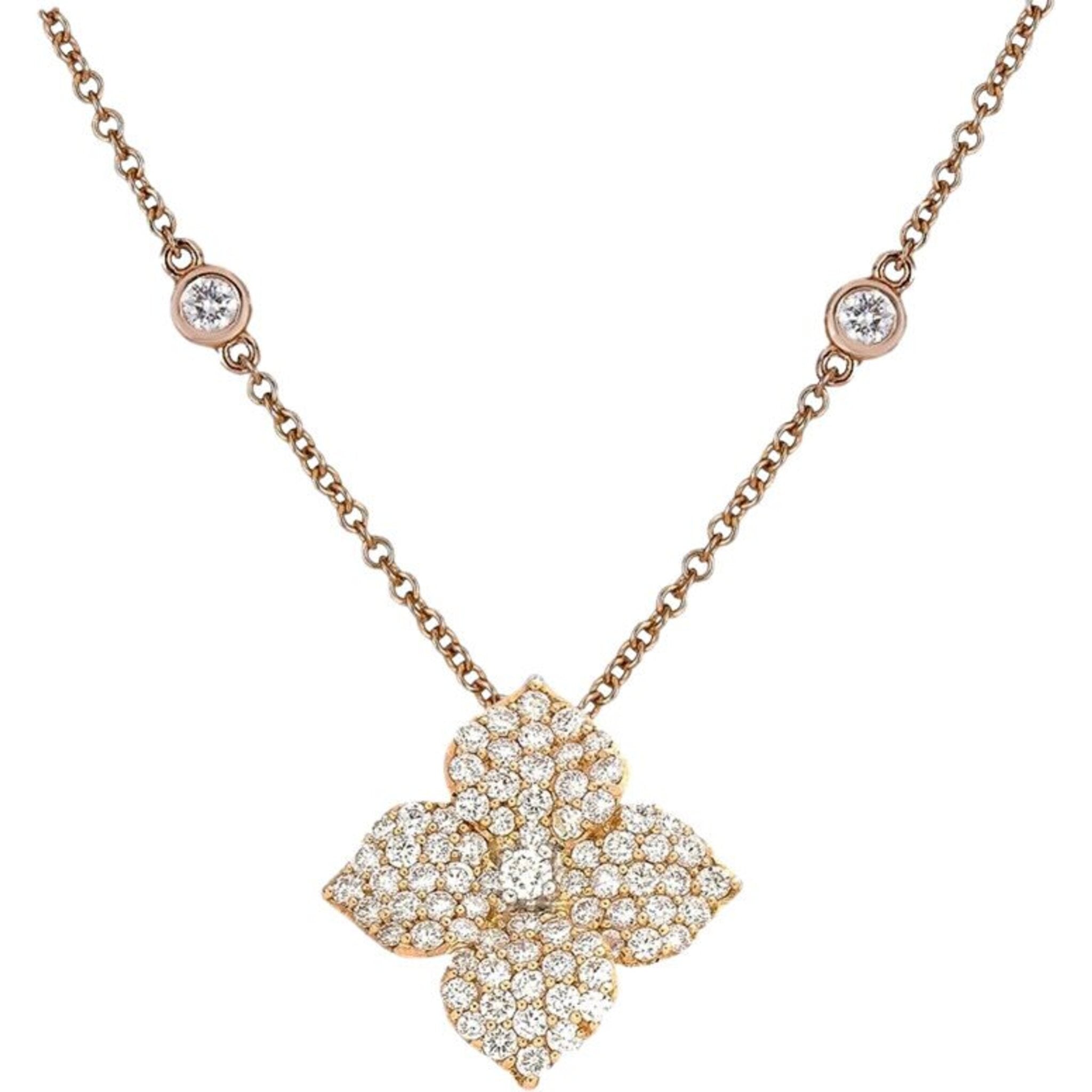 Rose gold sale diamond necklaces