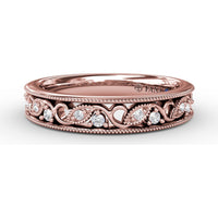 Motif Band with Openwork Design and Milgrain Set Round Diamonds by Fana - 0.10 Carat Total Diamond Weight