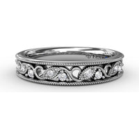 Motif Band with Openwork Design and Milgrain Set Round Diamonds by Fana - 0.10 Carat Total Diamond Weight