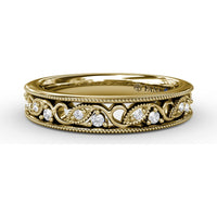 Motif Band with Openwork Design and Milgrain Set Round Diamonds by Fana - 0.10 Carat Total Diamond Weight