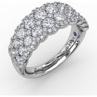 Multi-Layered Scalloped Band with Pavé Set Round Diamonds by Fana - 1.54 Carat Total Diamond Weight