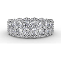 Multi-Layered Scalloped Band with Pavé Set Round Diamonds by Fana - 1.54 Carat Total Diamond Weight