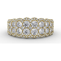 Multi-Layered Scalloped Band with Pavé Set Round Diamonds by Fana - 1.54 Carat Total Diamond Weight