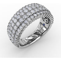 Multi-Row Band with Bezel and Pavé Set Round Diamonds by Fana - 1.22 Carat Total Diamond Weight