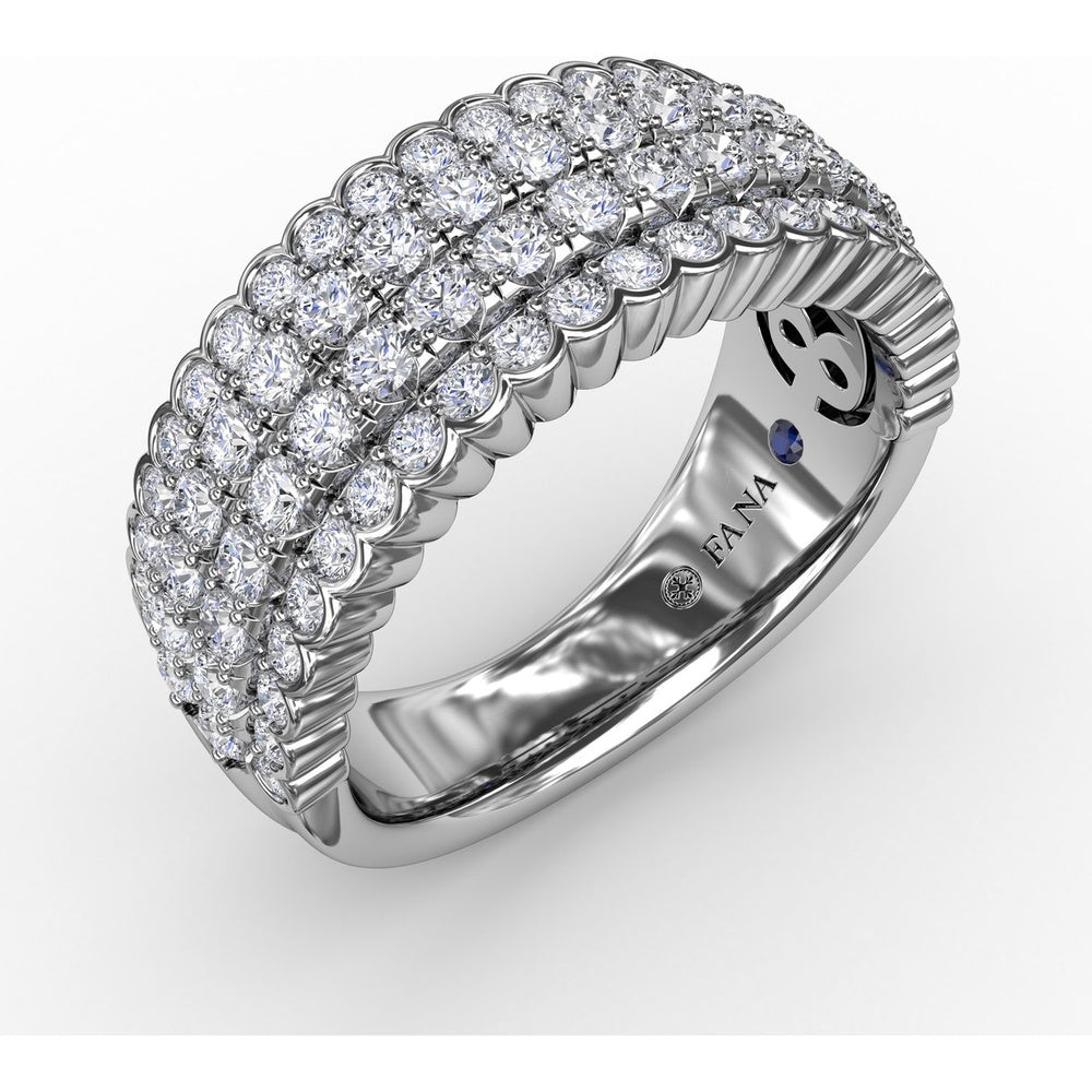 Multi-Row Band with Bezel and Pavé Set Round Diamonds by Fana - 1.22 Carat Total Diamond Weight