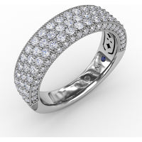 Multi-Row Pavé Diamond Band with Milgrain Detailing by Fana - 1.29 Carat Total Diamond Weight