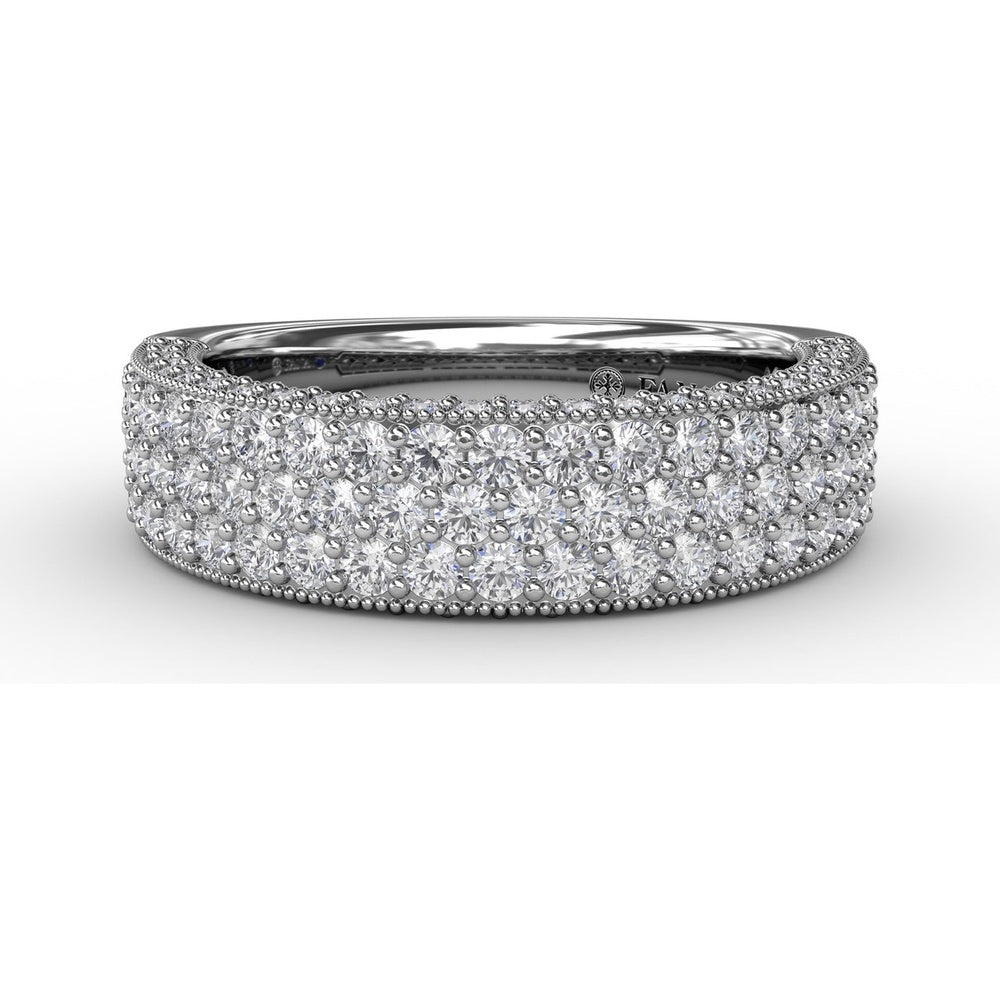 Multi-Row Pavé Diamond Band with Milgrain Detailing by Fana - 1.29 Carat Total Diamond Weight