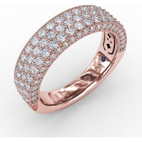 Multi-Row Pavé Diamond Band with Milgrain Detailing by Fana - 1.29 Carat Total Diamond Weight