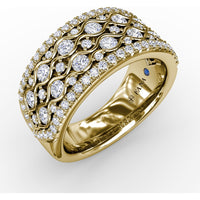 Multi-Row Wavy Diamond Band with Round Diamonds by Fana - 1.11 Carat Total Diamond Weight
