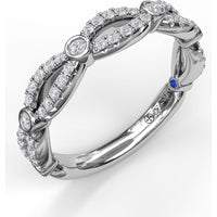 Narrow Infinity Diamond Band with Pavé and Bezel Set Round Diamonds by Fana - 0.39 Carat Total Diamond Weight