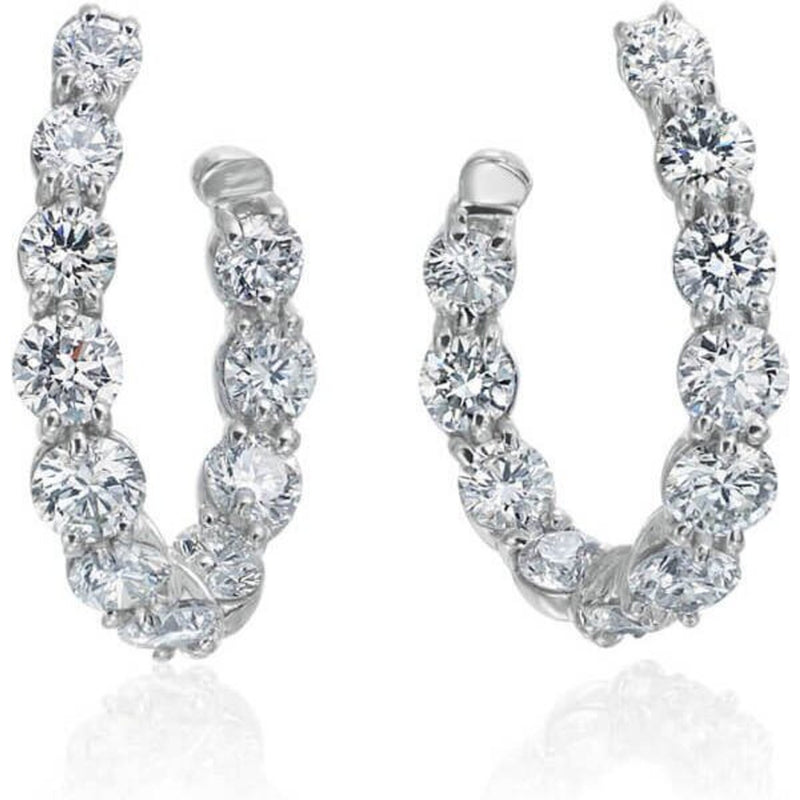Gumuchian New Moon Diamond Hoop Earrings