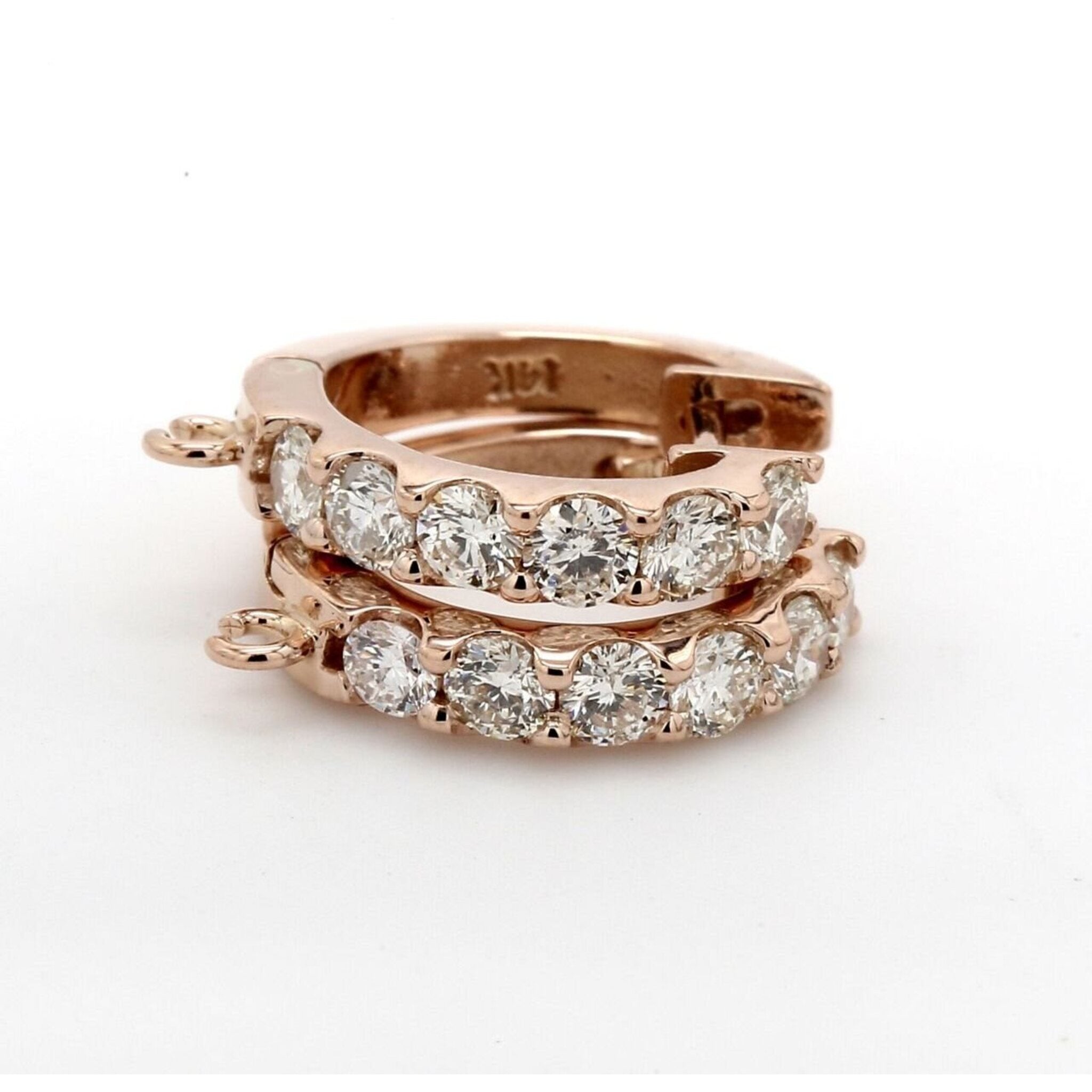 Ninacci 14K Rose Gold Diamond Hoop Earrings - Timeless Elegance and Modern Sparkle