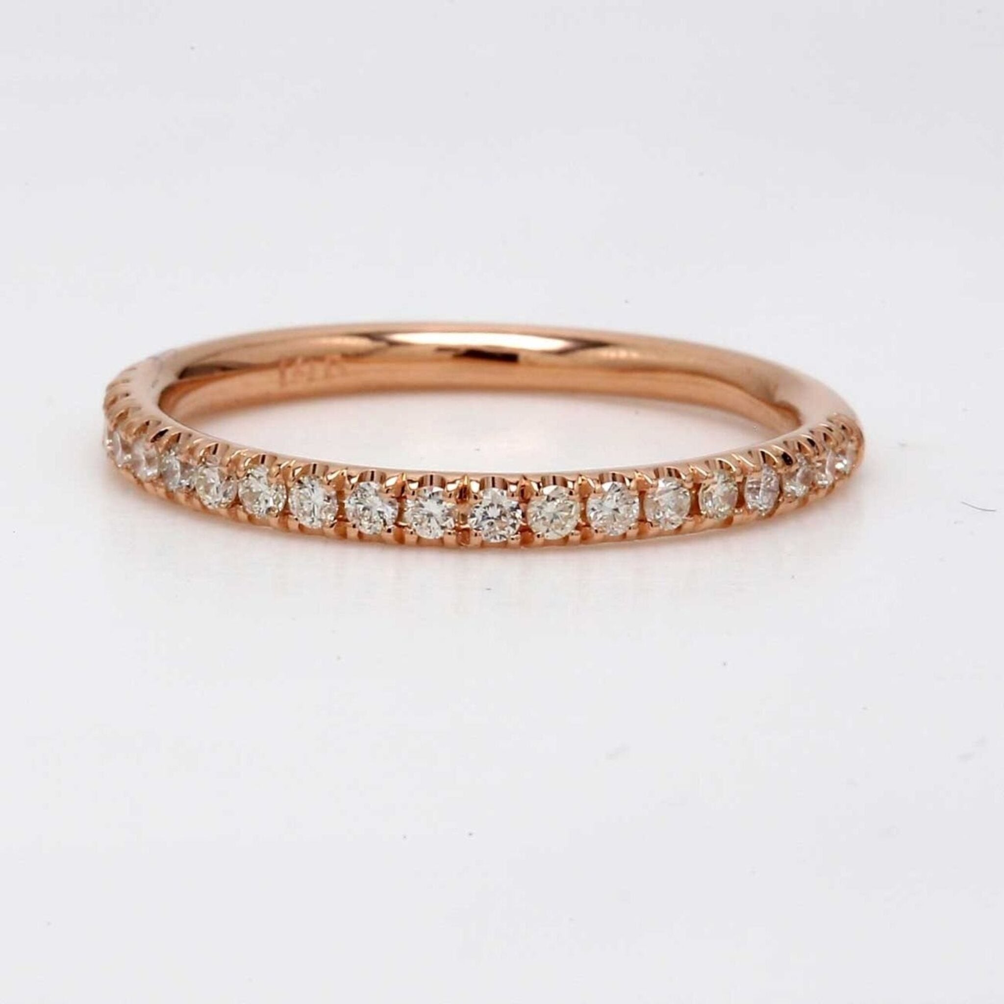 Ninacci 14K Rose Gold U-Prong Diamond Band - Size 6.0