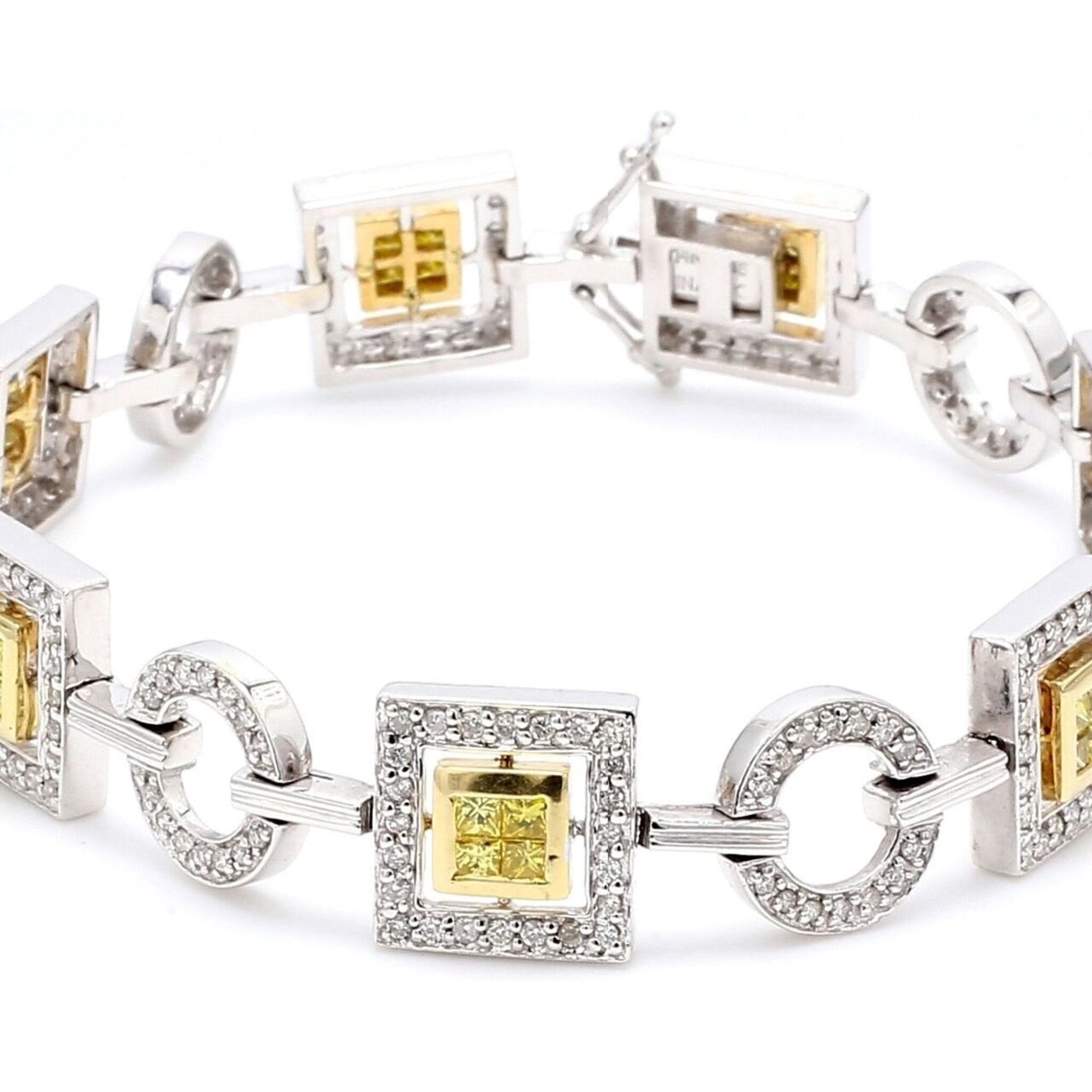 Ninacci 14K Two-Tone Diamond Link Bracelet - 3.10 Carat Total Diamond Weight