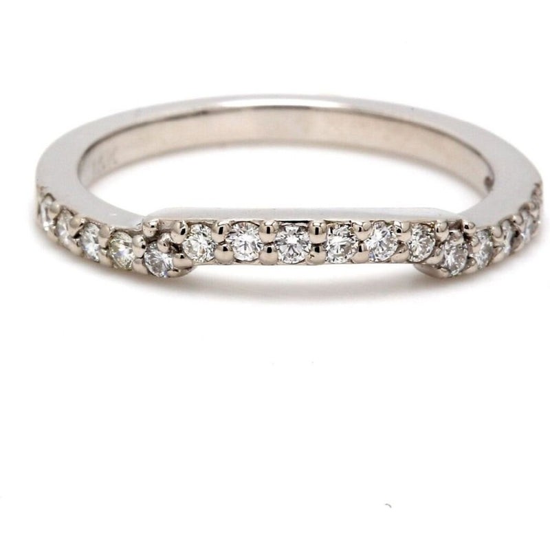 Ninacci 14K White Gold 0.27 Carats Round Diamond Shared Prong Band - Size 7.0