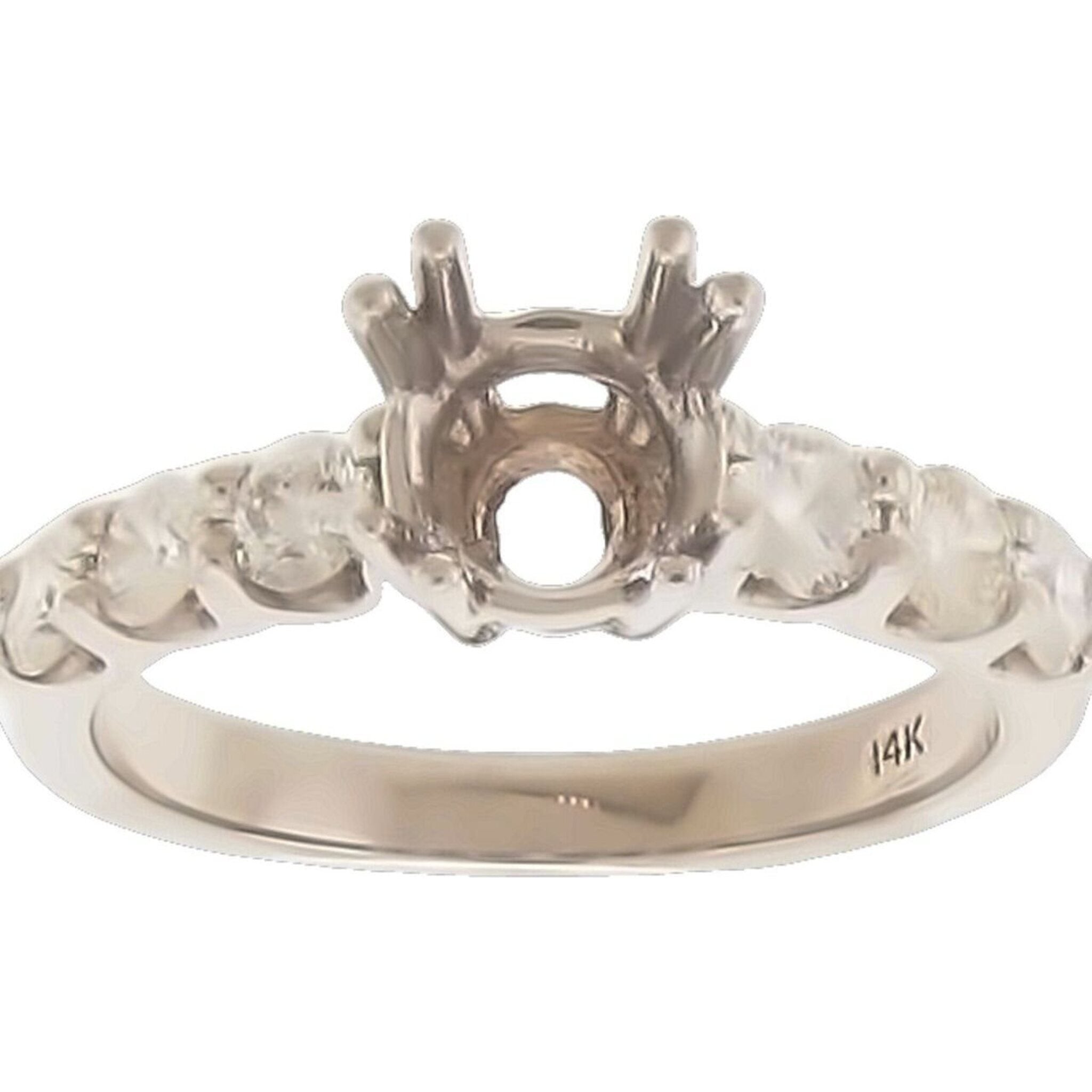 Ninacci 14K White Gold 0.59 Carats U-Prong Set Diamond Semi-Mount Ring