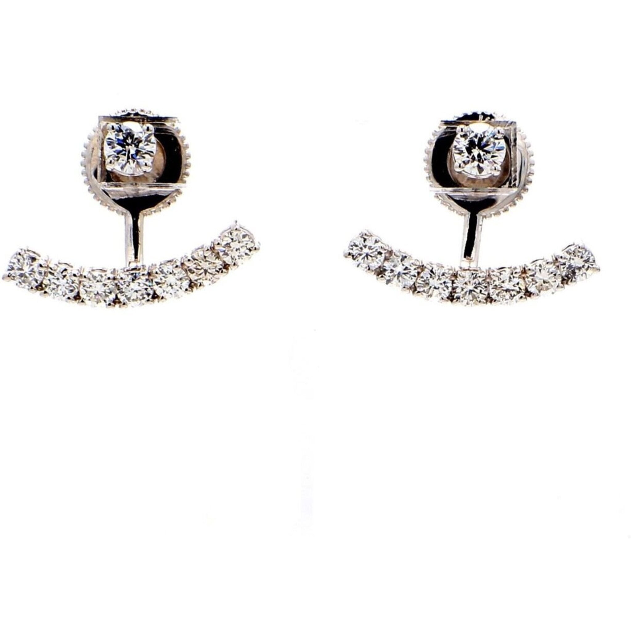 Ninacci 14K White Gold 1.26 Carats Prong-Set Diamond Stud Earrings