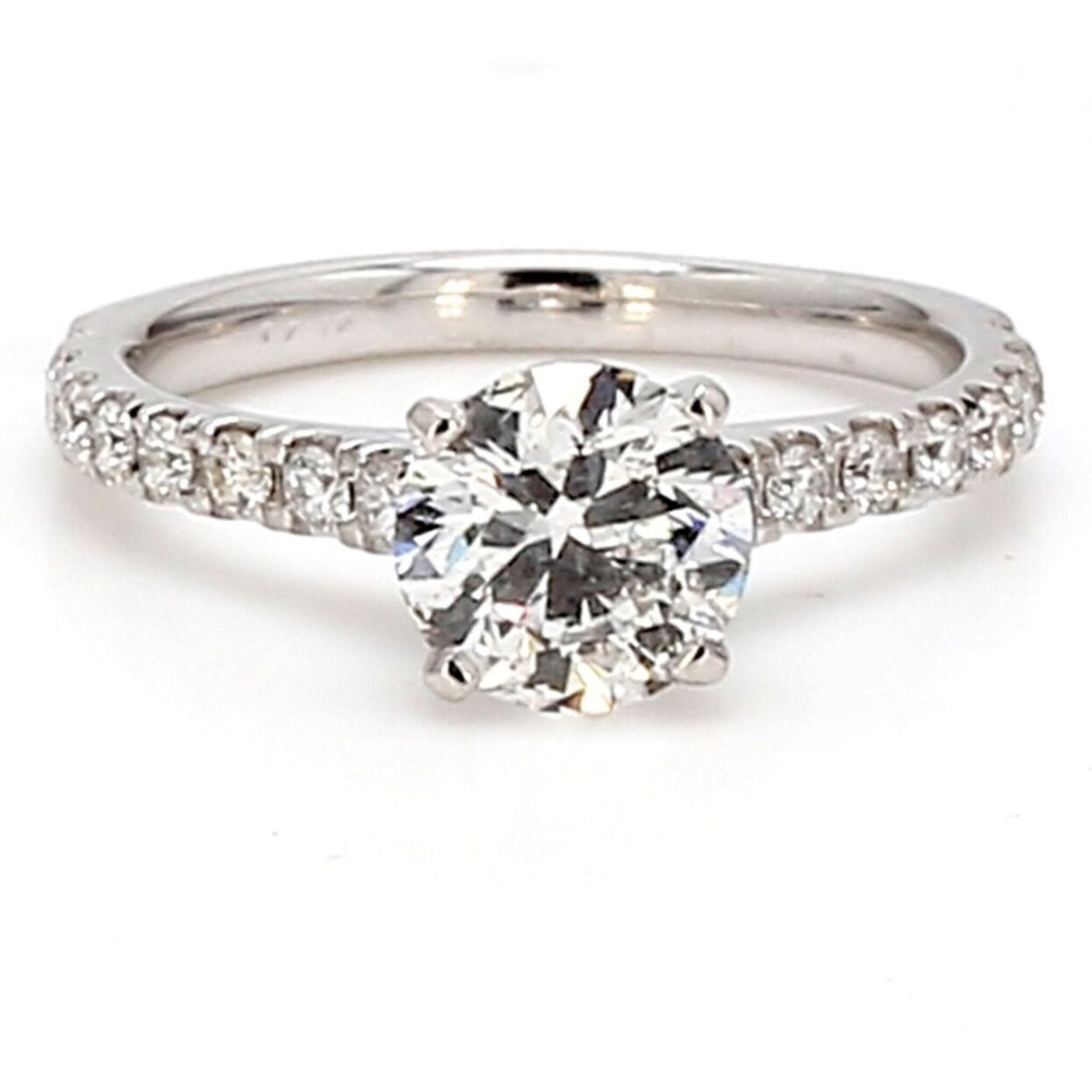 Ninacci 14K White Gold 1.40 Carats Diamond Engagement Ring - Size 4.0