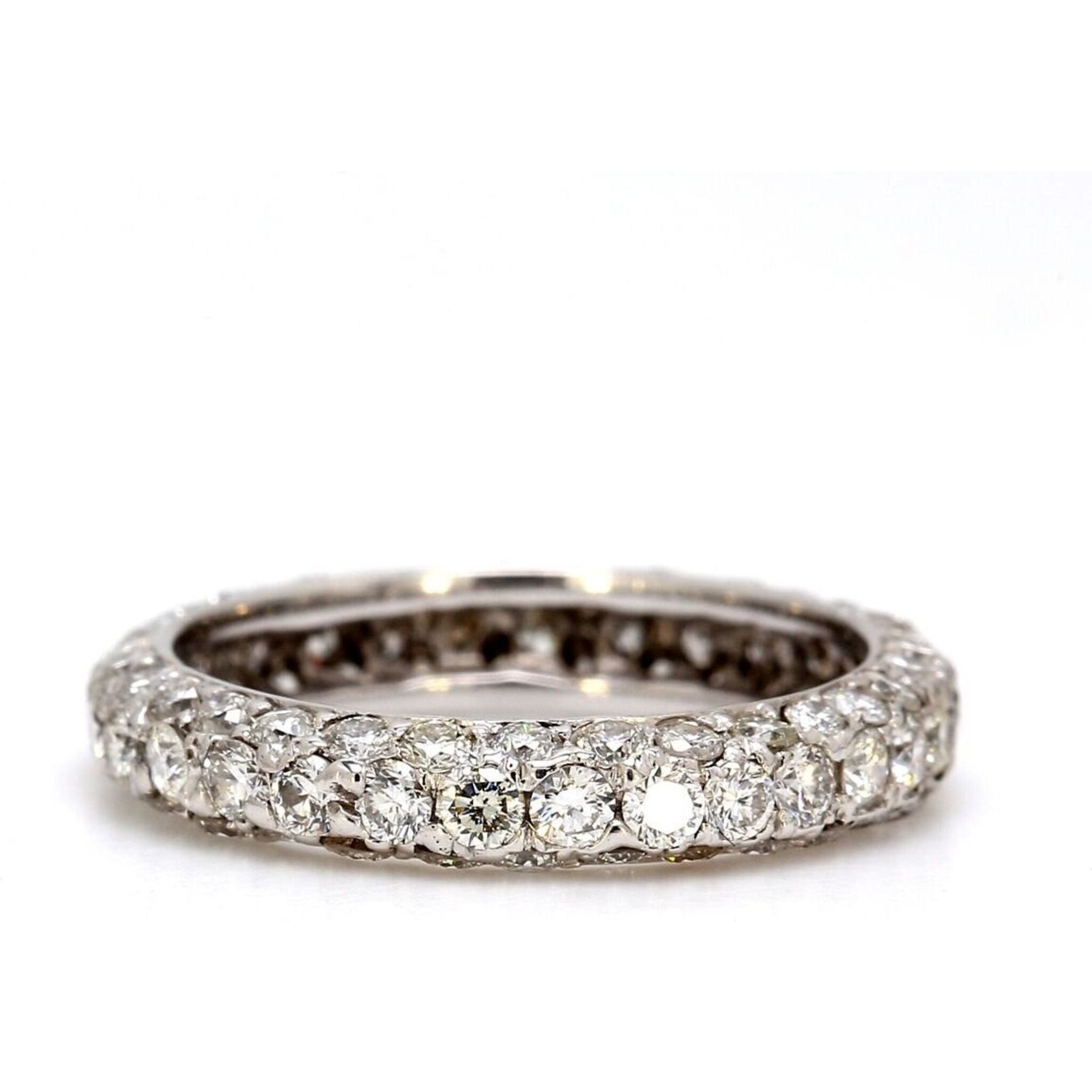 Ninacci 14K White Gold 1.40 Carats Round Diamond Eternity Band - Size 4.75