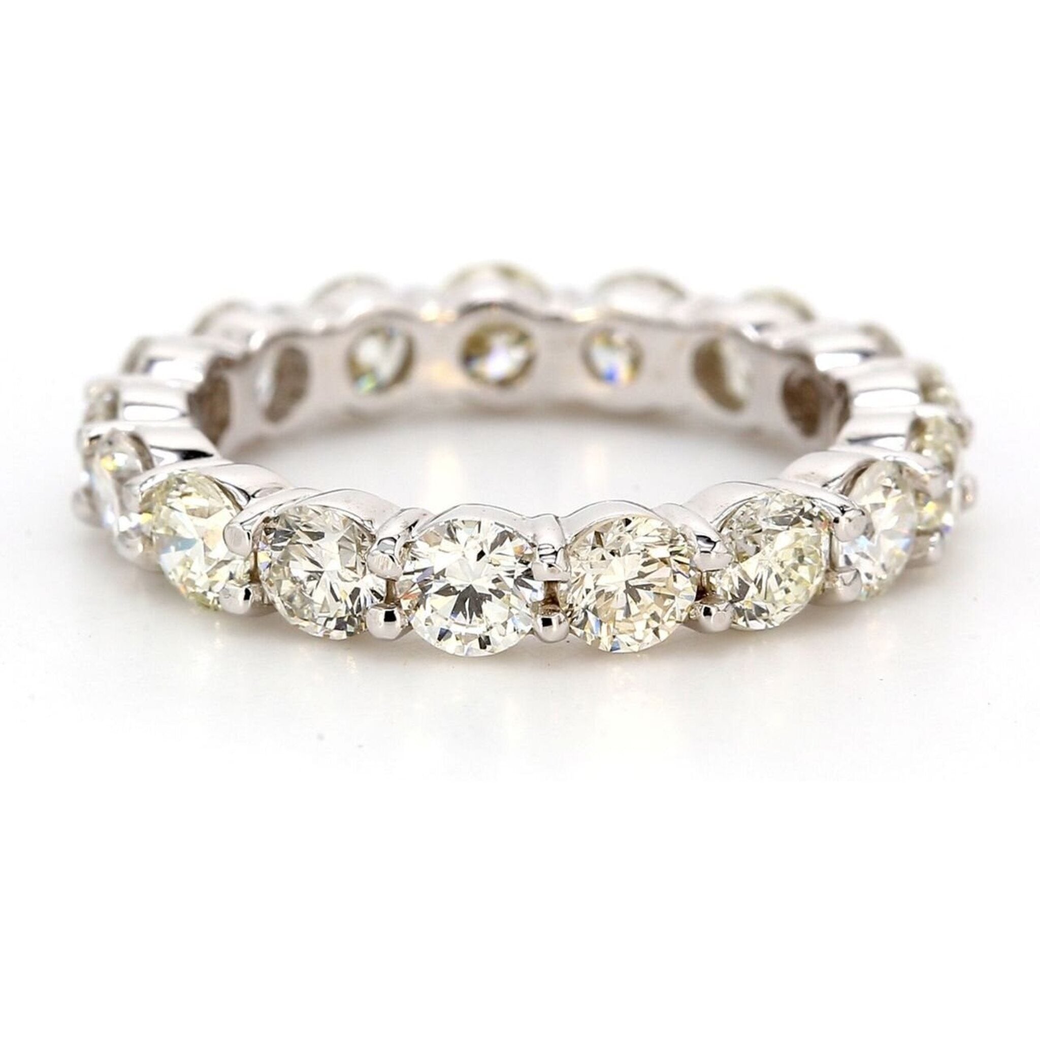 Ninacci 14K White Gold 3.04 Carats Shared Prong Round Diamond Eternity Band - Size 6.0
