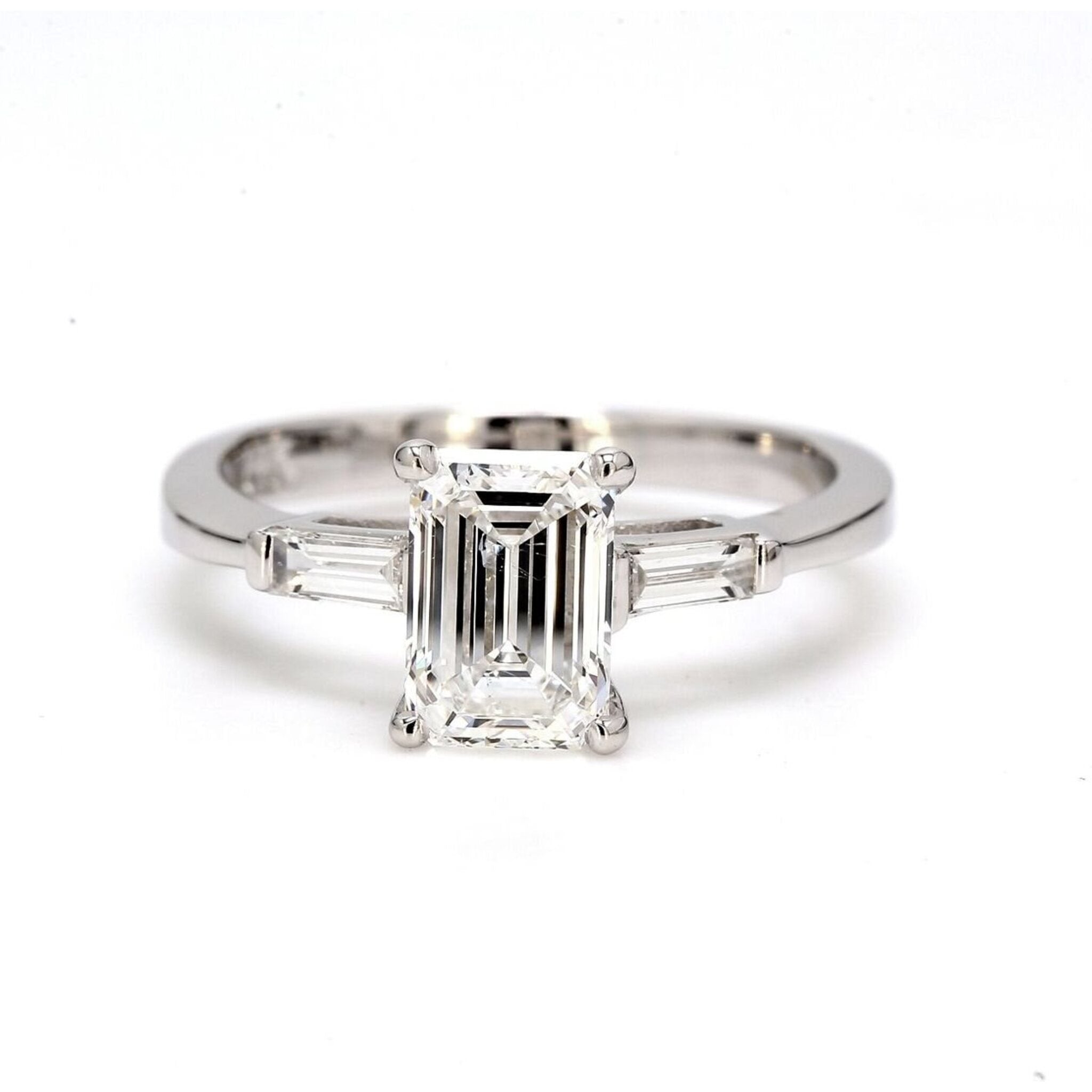 Ninacci 14K White Gold 3-Stone Semi-Mount Diamond Engagement Ring - 0.20 Carat Total Diamond Weight - Size 6.5