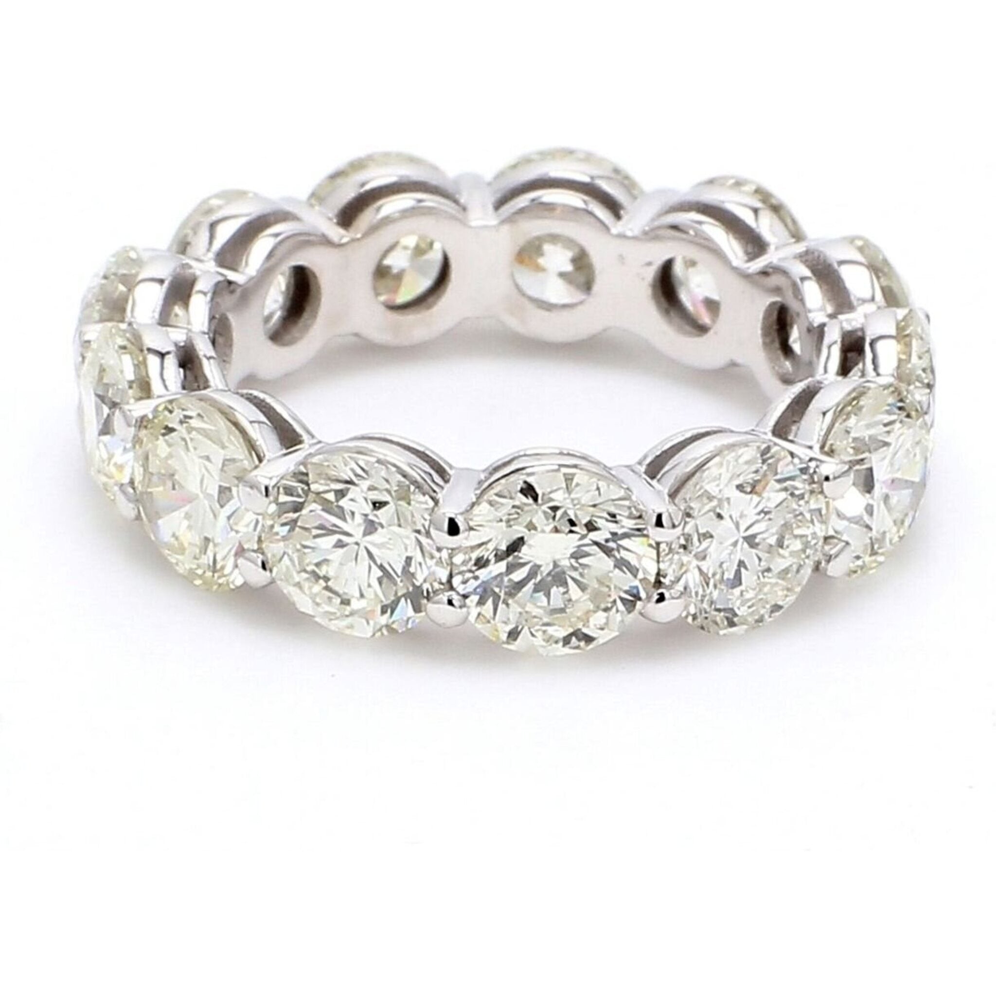 Ninacci 14K White Gold 7.76 Carats Shared Prong Set Eternity Band - Size 6.0