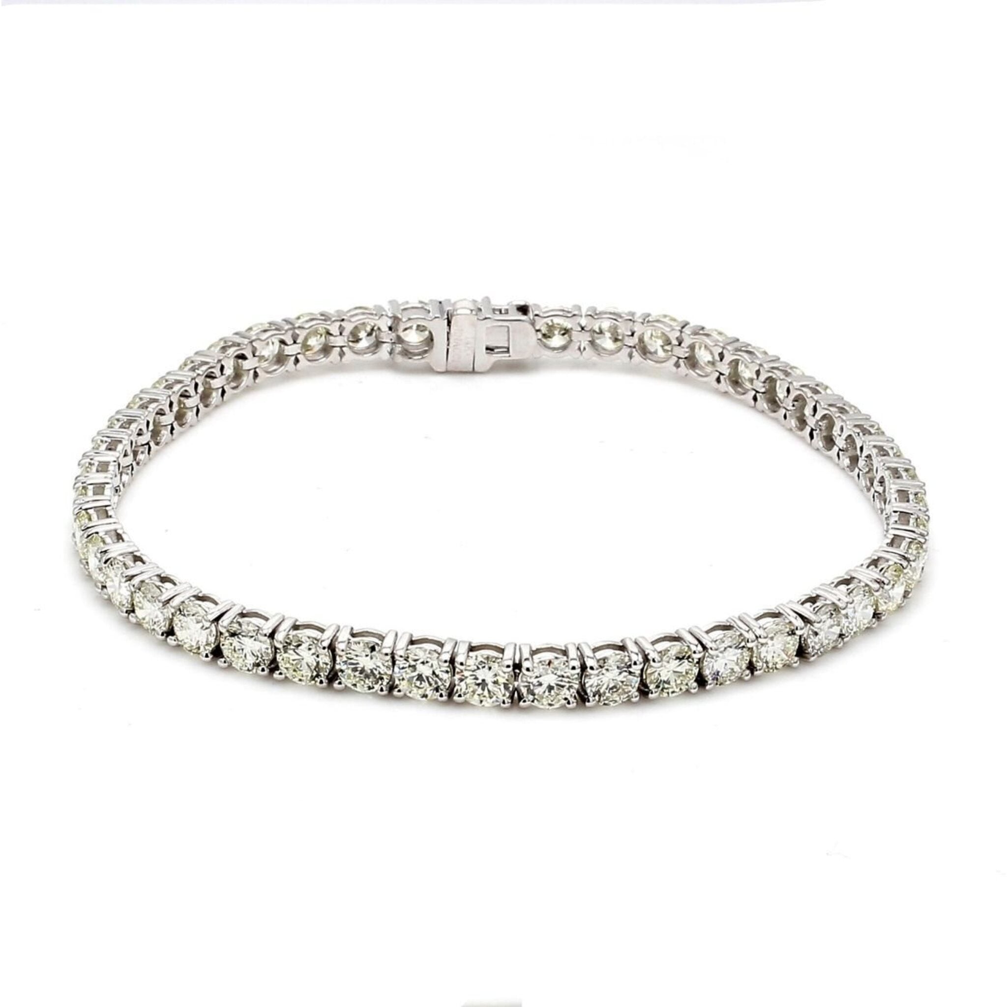 Ninacci 14K White Gold 7" 8.97 Carats Tennis Bracelet - Timeless Elegance