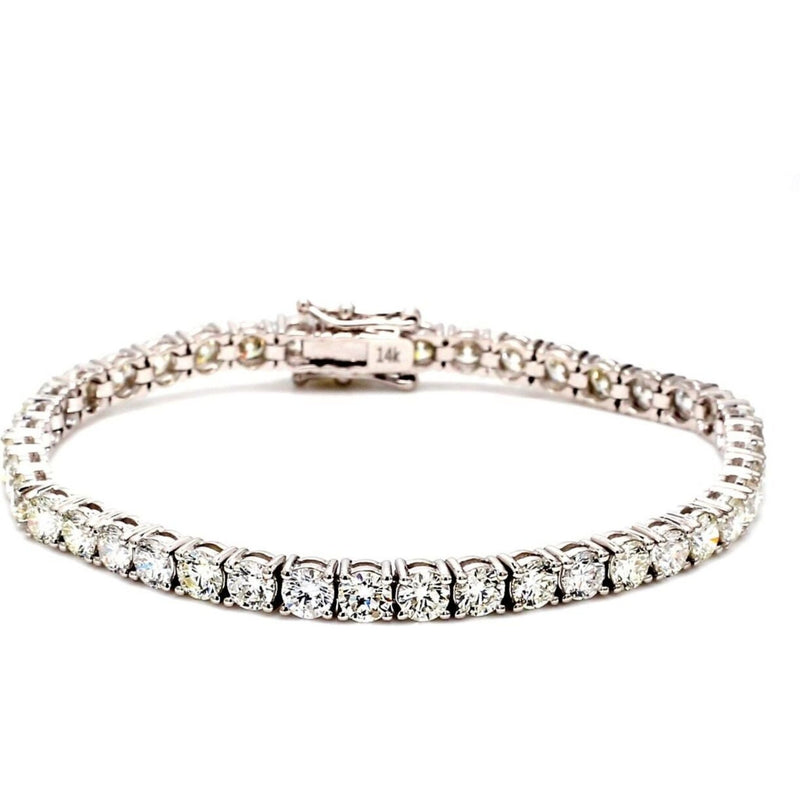 Ninacci 14K White Gold 7" Tennis Bracelet with 10.05 Carats Round Diamonds - Elegance Eternal.