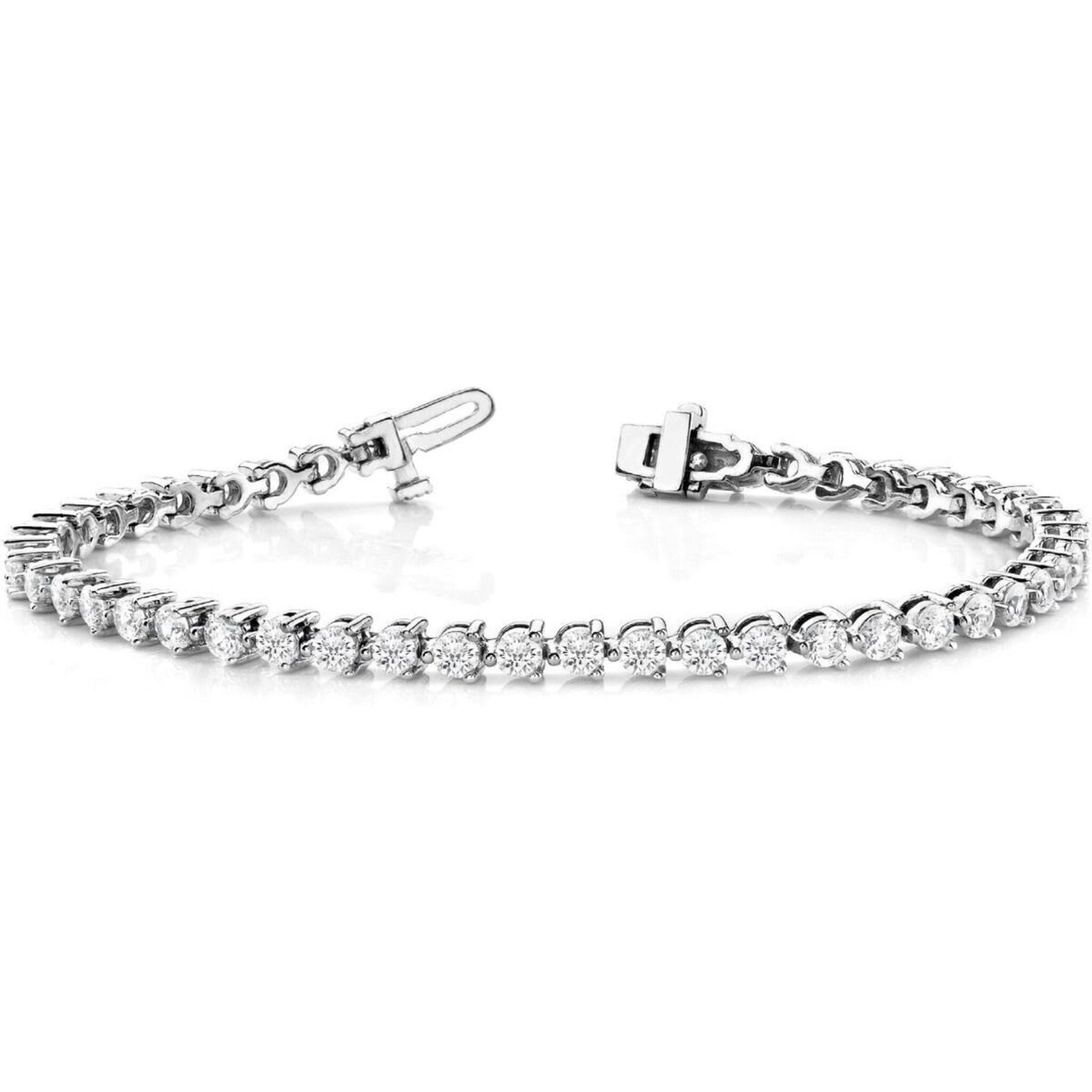 Ninacci 14K White Gold 7" Tennis Bracelet with 7.47 Carat Total Diamond Weight