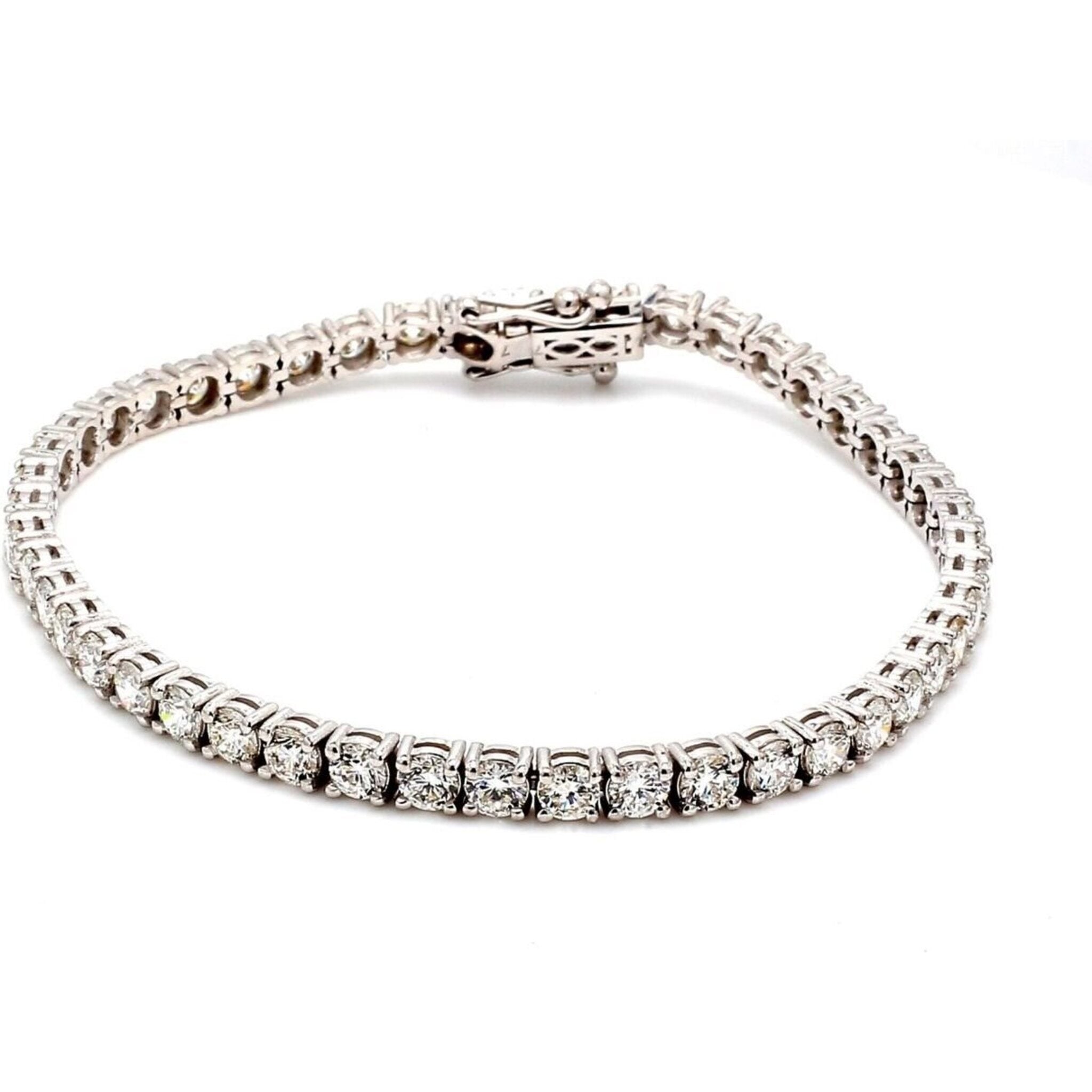 Ninacci 14K White Gold 7" Tennis Bracelet with 9.74 Carat Total Diamond Weight
