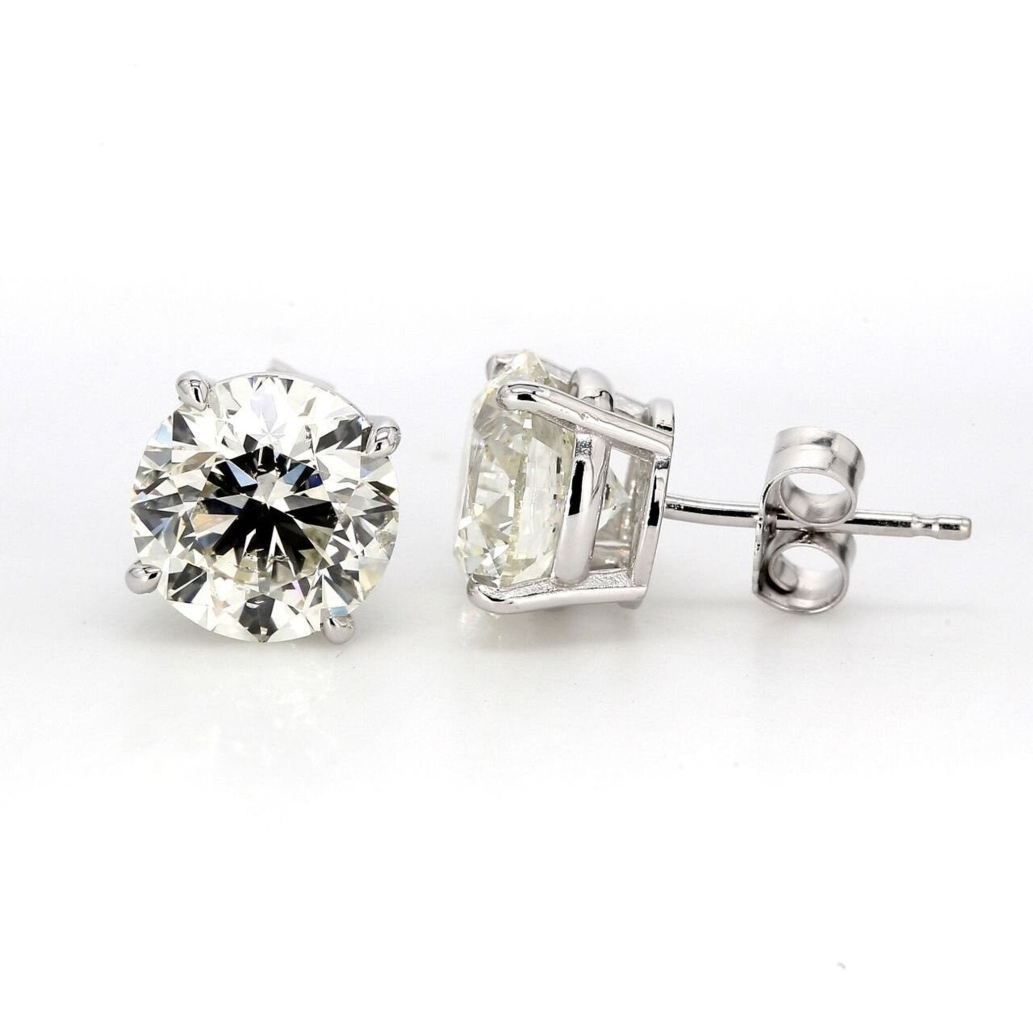 Ninacci 14K White Gold Diamond Elegance Push Back Stud Earrings - 0.82 Carat Total Diamond Weight