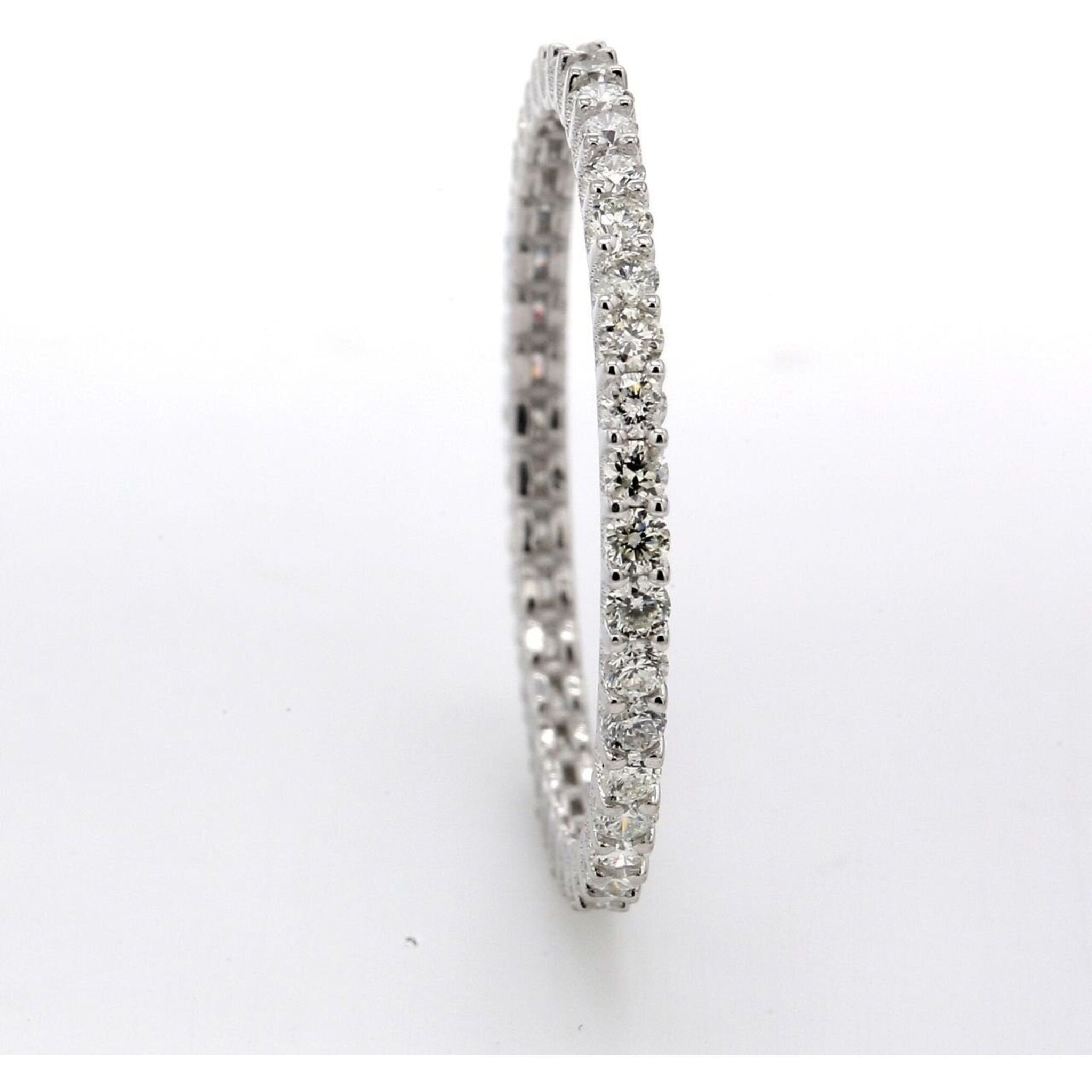 Ninacci 14K White Gold Eternal Love Eternity Band with 36 Round Diamonds - 0.56 Carat Total Diamond Weight - Size 5.0