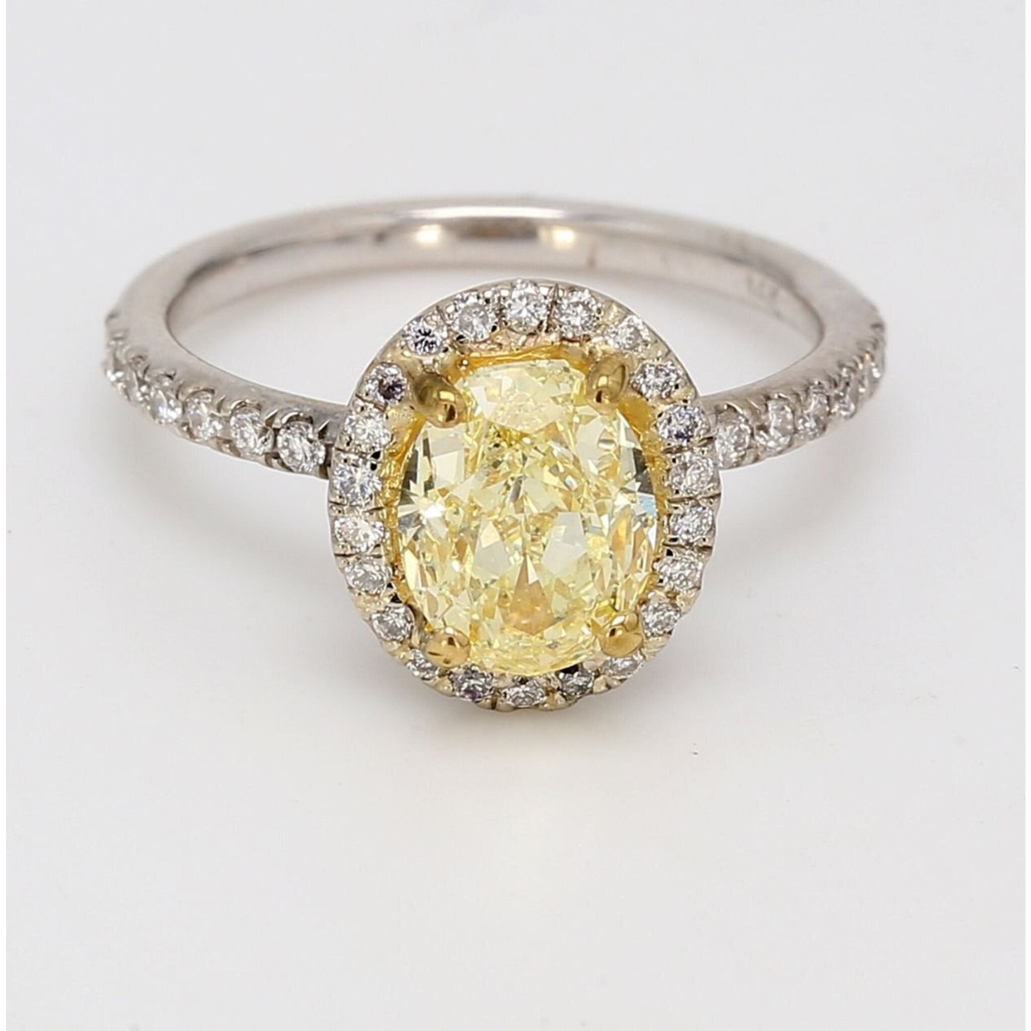 Ninacci 14K White Gold Halo Semi-Mount with French Pave Set Round Diamonds - 0.42 Carats Total Weight