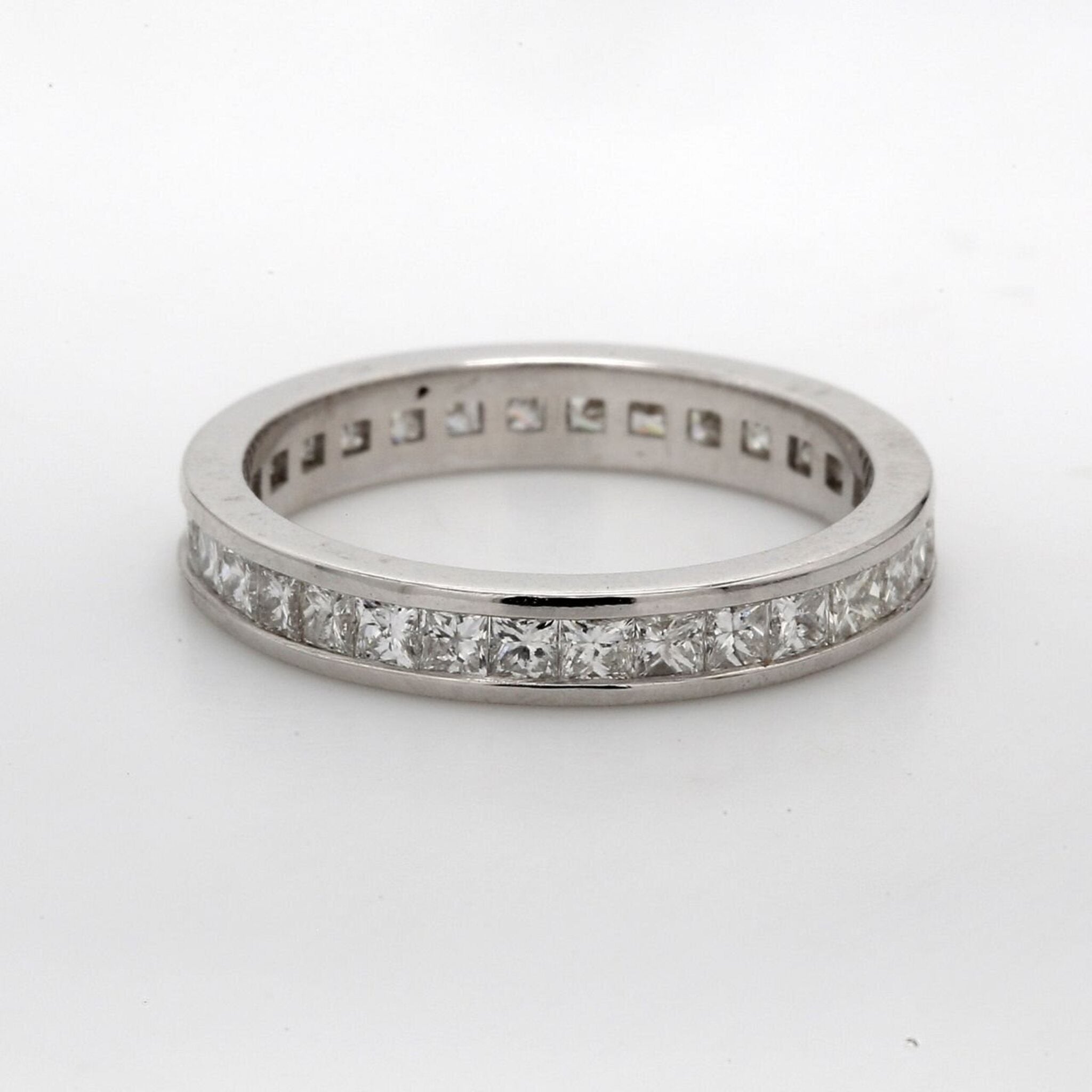 Ninacci 14K White Gold Princess Cut Eternity Band - 1.21 Carat Total Diamond Weight - Size 5.5