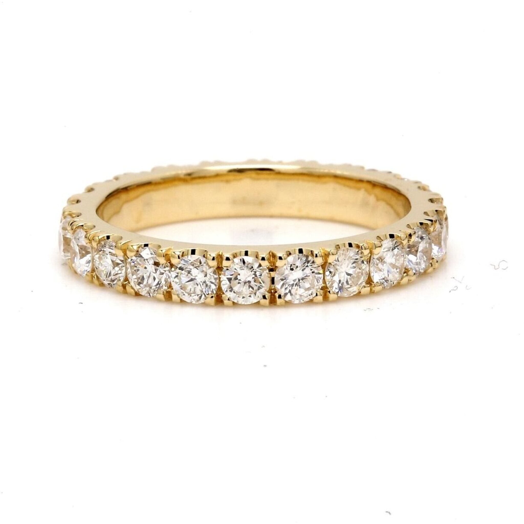 Ninacci 14K Yellow Gold 1.50 Carat Total Diamond Weight U-Prong Set Round Diamond Eternity Band - Size 5