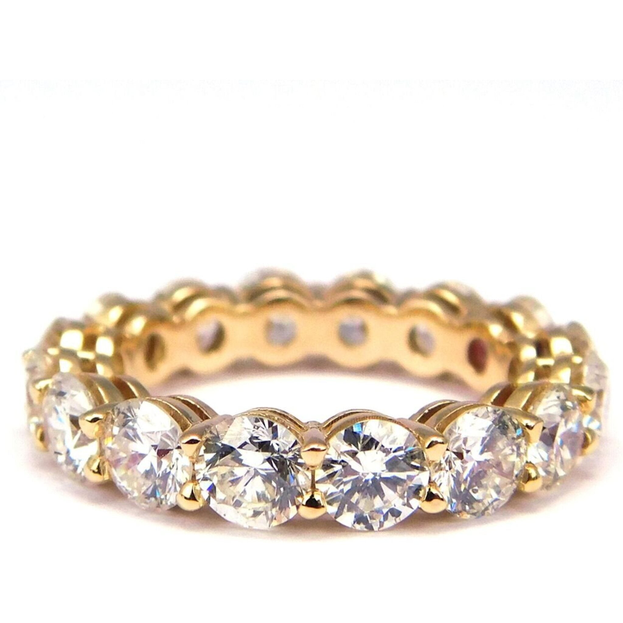 Ninacci 14K Yellow Gold 4.11 Carats Round Diamond Eternity Band - Size 5.0