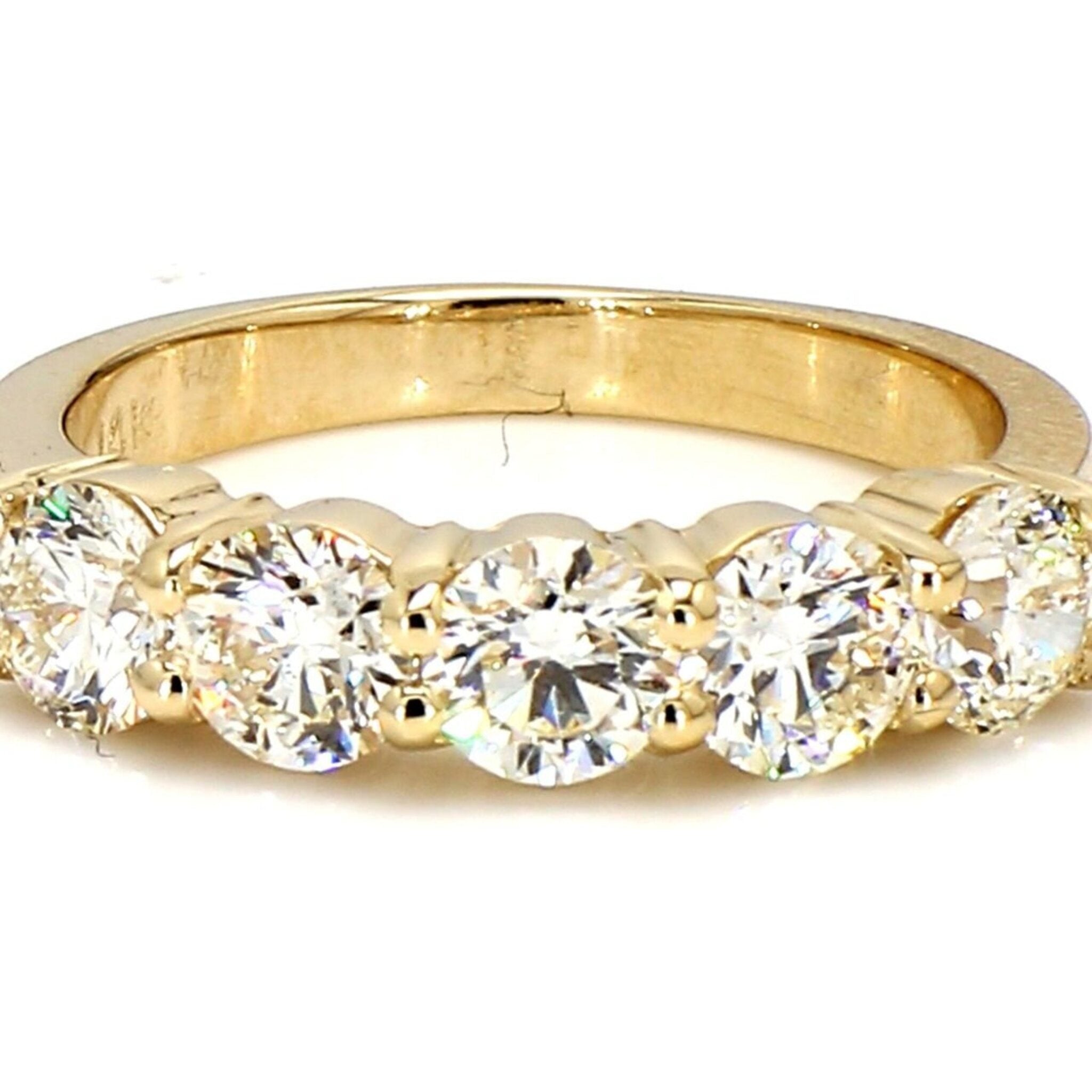 Ninacci 14K Yellow Gold 5-Stone Diamond Band - 1.78 Carat Total Diamond Weight - Size 6.5