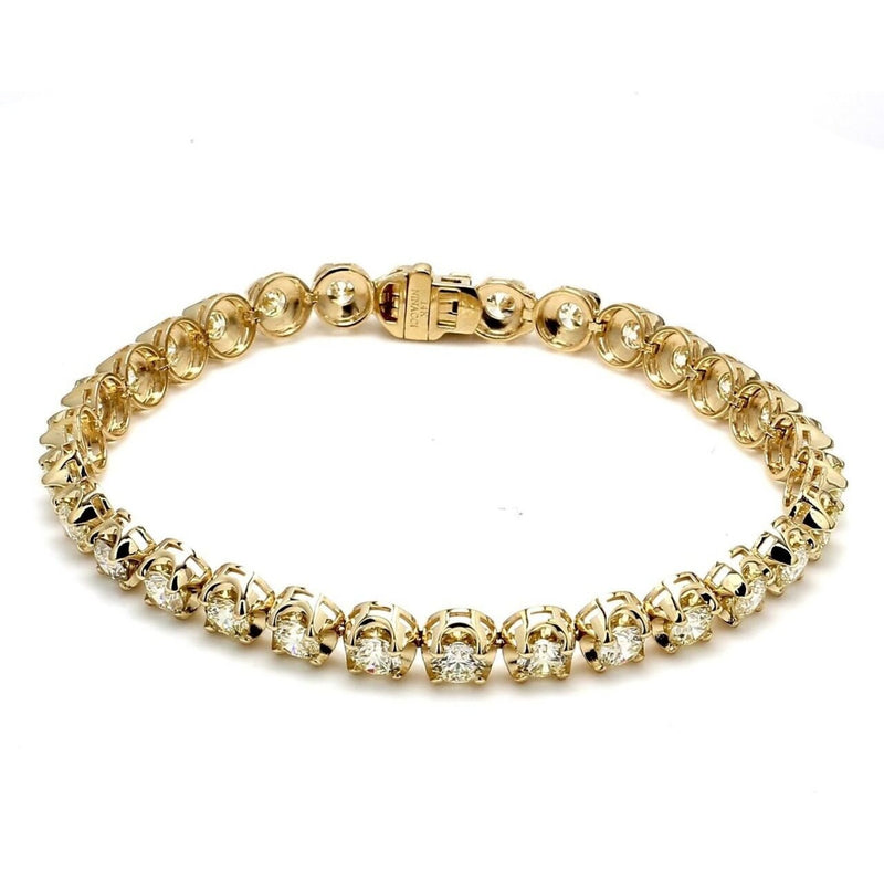 Ninacci 14K Yellow Gold 8.24 Carats Round Diamond Tennis Bracelet