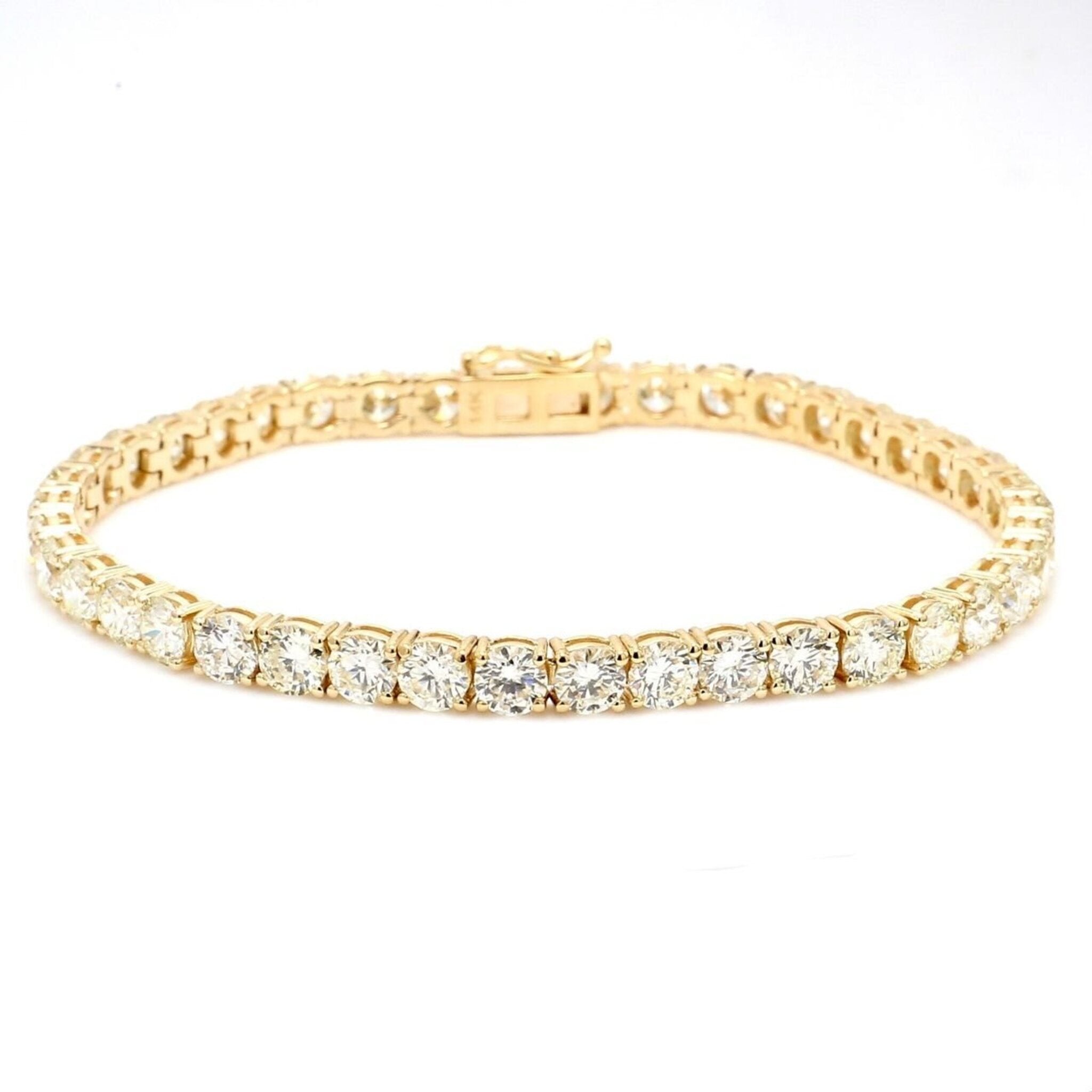Ninacci 14K Yellow Gold 9.18 Carats Round Diamond Tennis Bracelet - Elegance Redefined