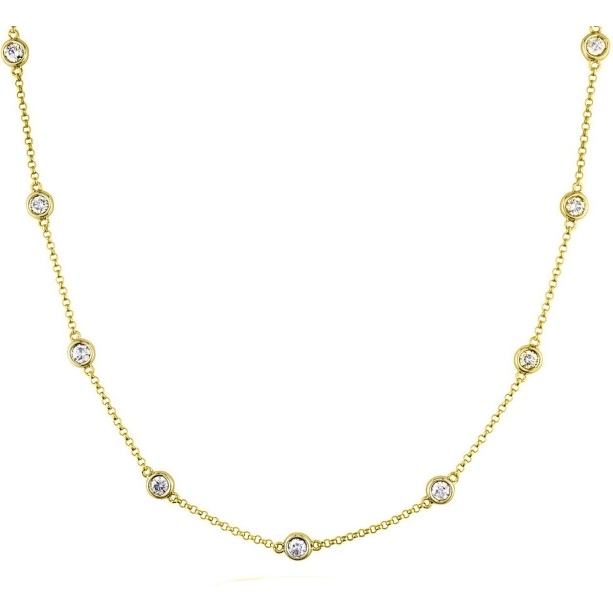 Ninacci 14K Yellow Gold Diamonds by the Yard Necklace