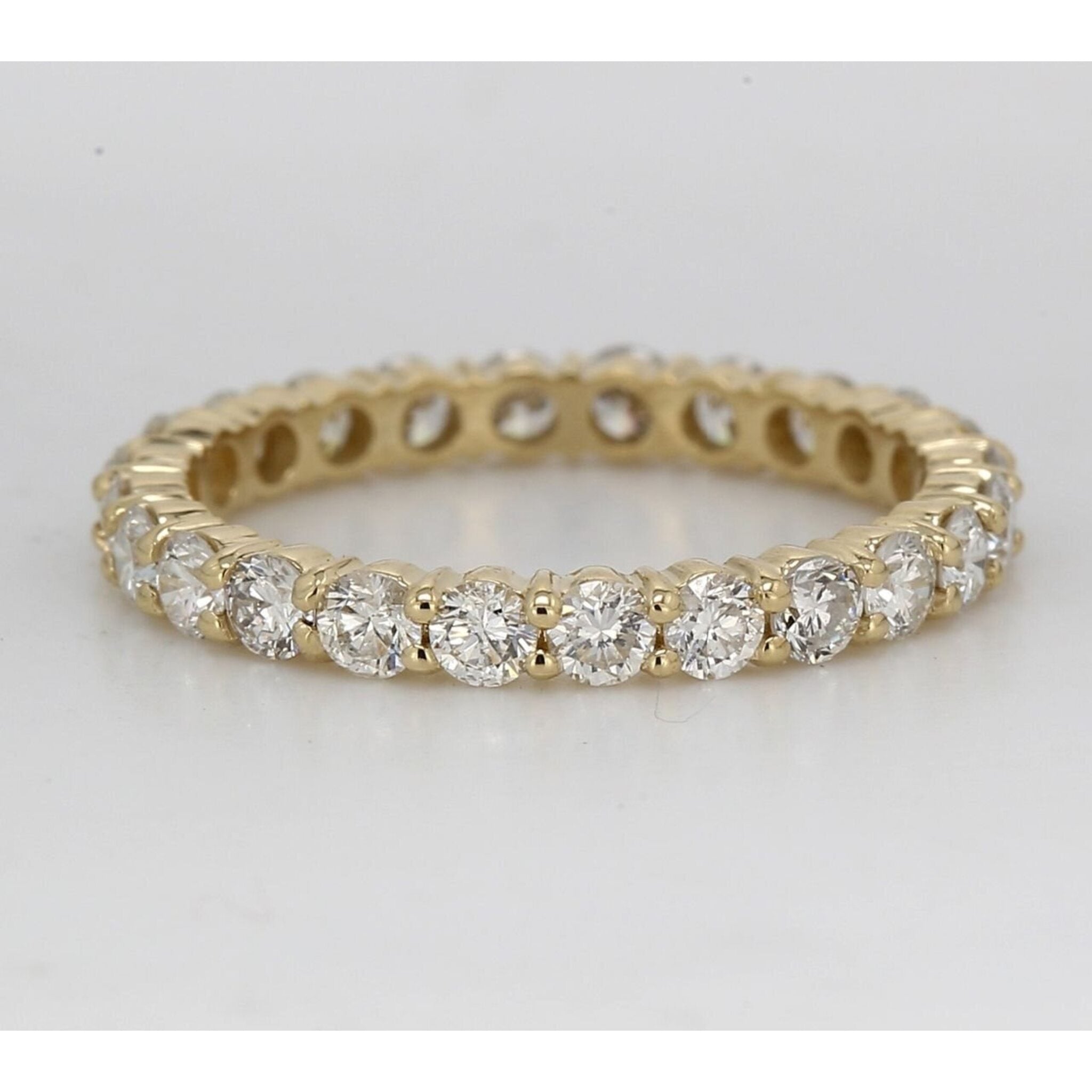Ninacci 14K Yellow Gold Eternity Band with Dazzling Round Diamonds - 1.09 Carat Total Diamond Weight - Size 4.75